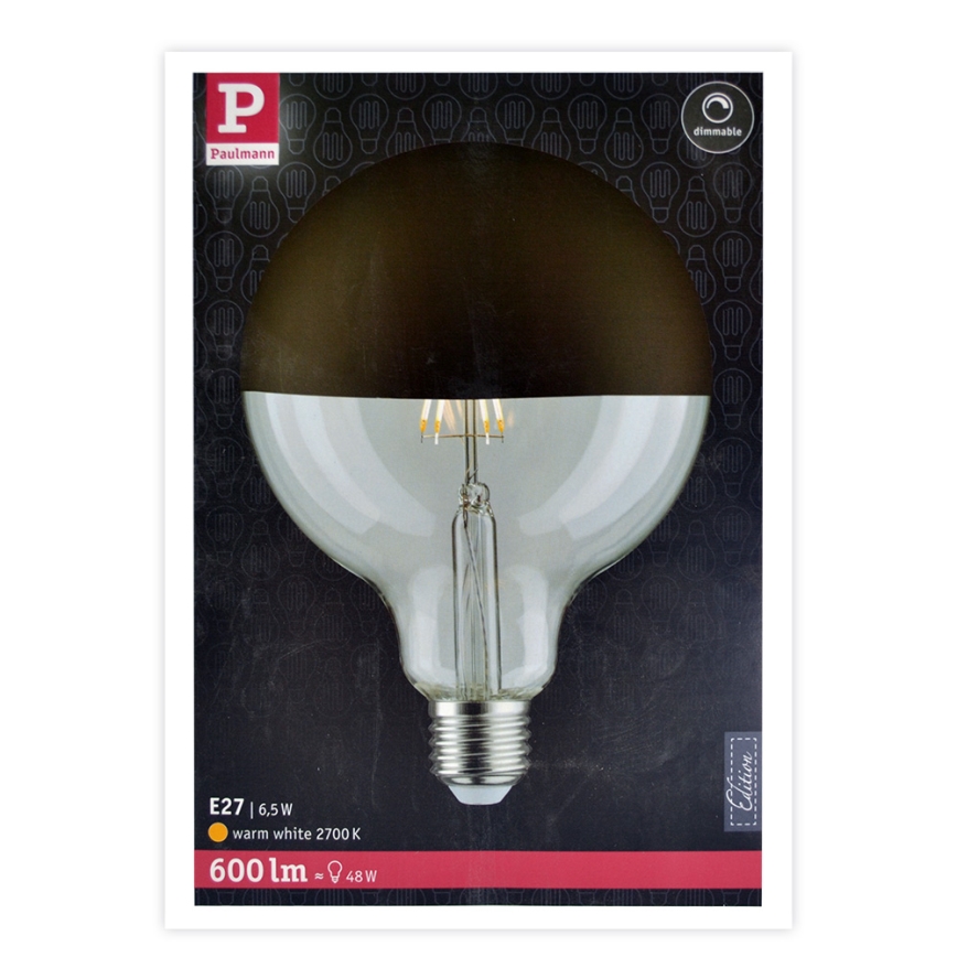 Kugleformet LED-pære dæmpbar E27/6,5W/230V 2700K - Paulmann 28679