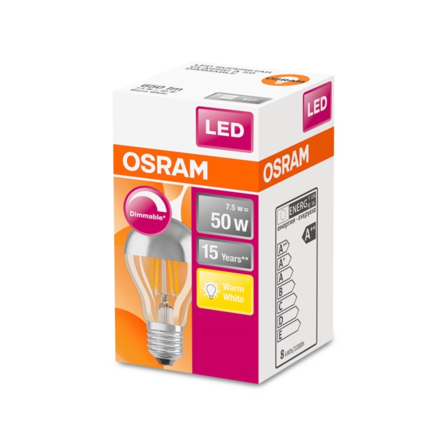 Kugleformet LED-pære dæmpbar VINTAGE E27/7,5W/230V 2700K - Osram