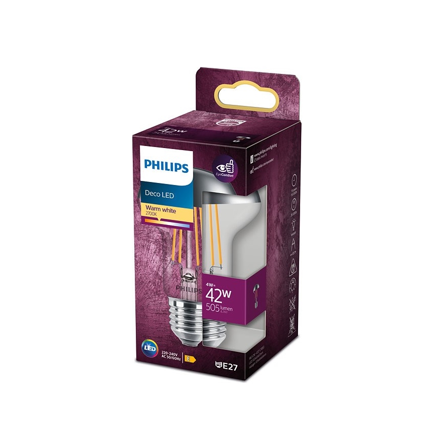 Kugleformet LED-pære Philips DECO E27/4W/230V 2700K