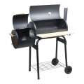 Kulgrill med rygeovn sort/træ