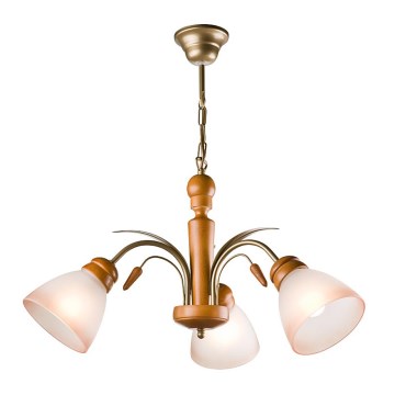 Kædelampe TULIPAN 3xE27/60W/230V bøg