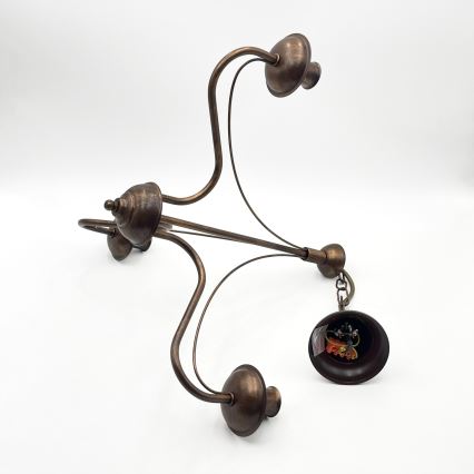 Kædeophængt lysekrone ANTON 3xE14/15W/230V bronzefarvet