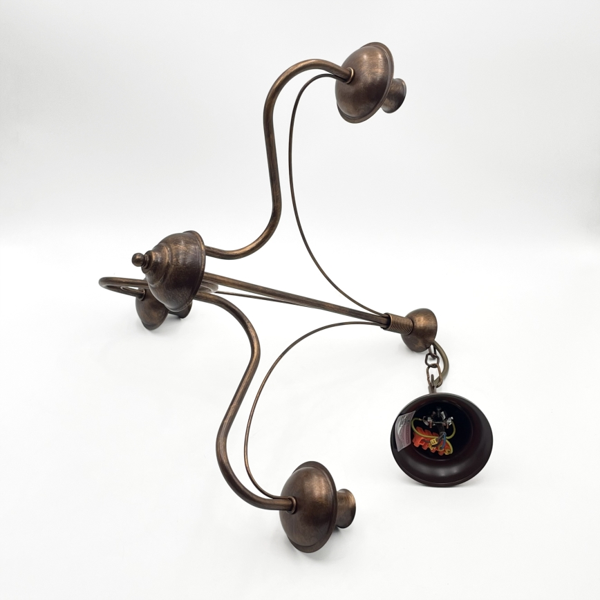 Kædeophængt lysekrone ANTON 3xE14/15W/230V bronzefarvet