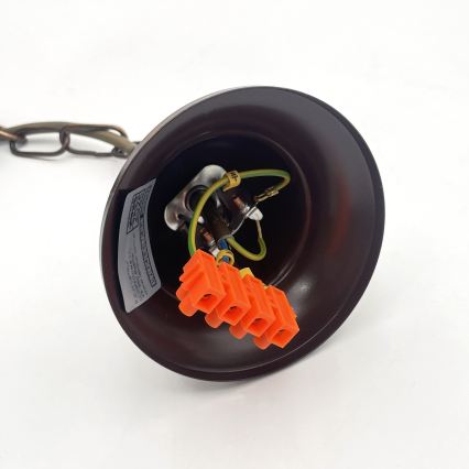 Kædeophængt lysekrone ANTON 3xE14/15W/230V bronzefarvet