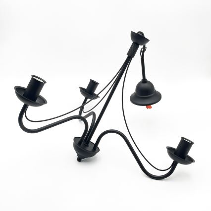 Kædeophængt lysekrone ANTON 3xE14/15W/230V sort