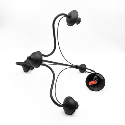 Kædeophængt lysekrone ANTON 3xE14/15W/230V sort