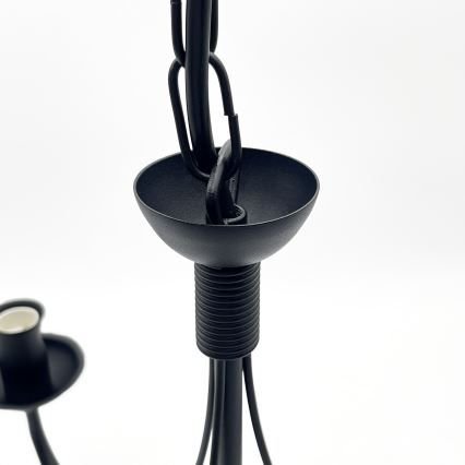 Kædeophængt lysekrone ANTON 3xE14/15W/230V sort