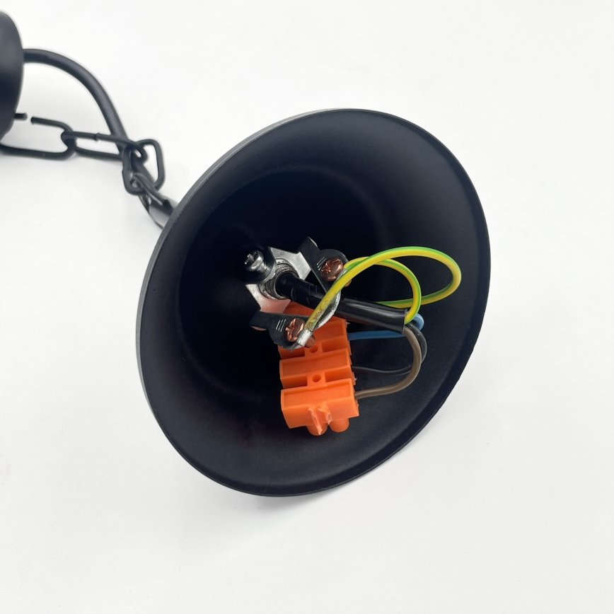 Kædeophængt lysekrone ANTON 3xE14/15W/230V sort