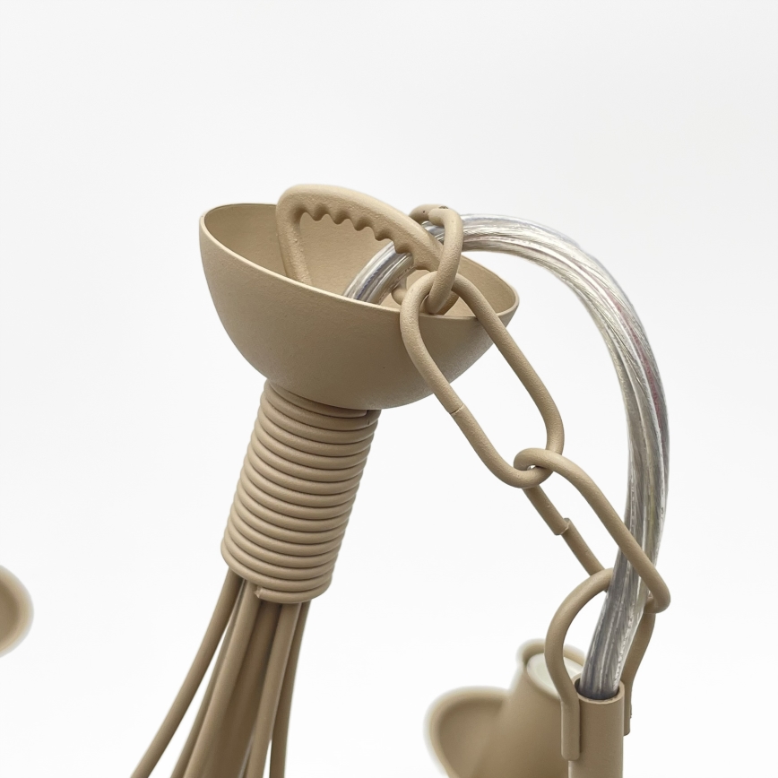 Kædeophængt lysekrone ANTON 6xE14/60W/230V beige