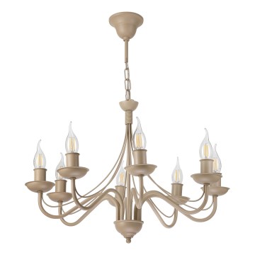 Kædeophængt lysekrone ANTON 8xE14/60W/230V beige