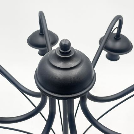Kædeophængt lysekrone ANTON 8xE14/60W/230V sort