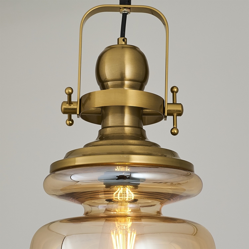 Kædeophængt lysekrone BOTTLE 1xE27/40W/230V guld