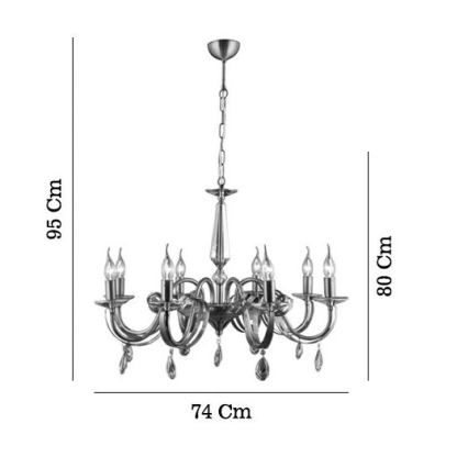 Kædeophængt lysekrone CASTRO 8xE14/40W/230V gylden