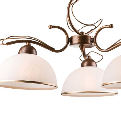 Kædeophængt lysekrone COBRA 5xE27/60W/230V, bronze/patina