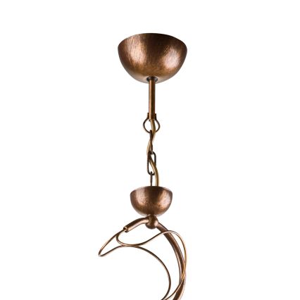 Kædeophængt lysekrone COBRA 5xE27/60W/230V, bronze/patina