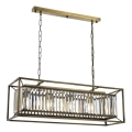 Kædeophængt lysekrone CRYSTALLINE 4xE27/6W/230V, bronzefarvet