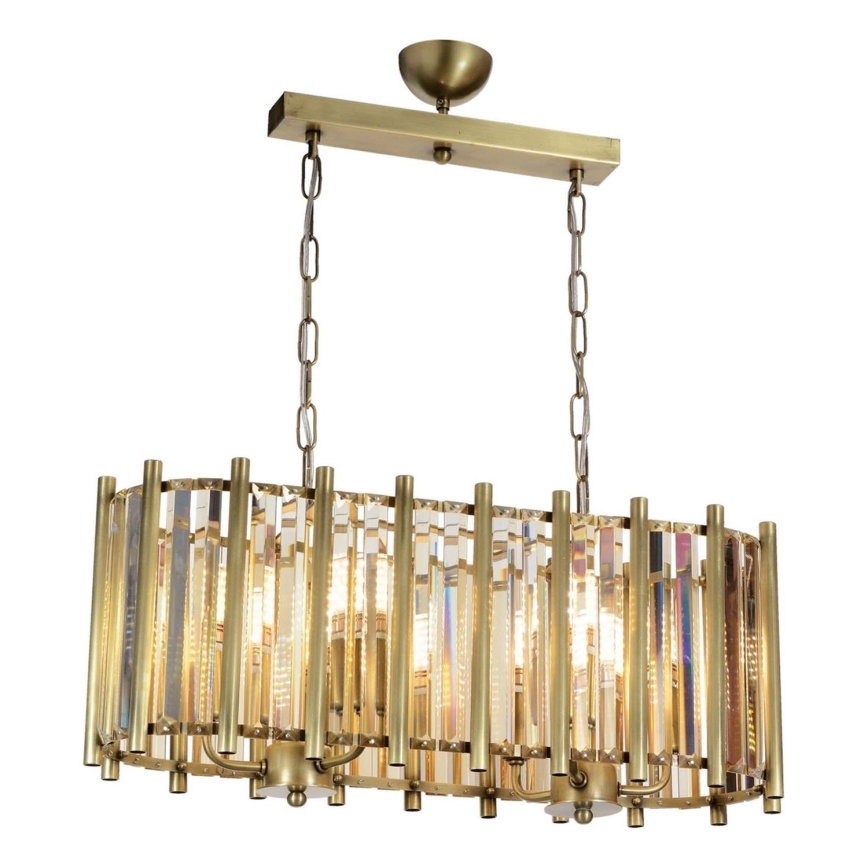 Kædeophængt lysekrone CRYSTALLINE 6xE14/40W/230V messing