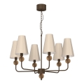 Kædeophængt lysekrone GRENADA 6xE14/15W/230V beige