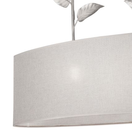 Kædeophængt lysekrone NOEMI 2xE27/60W/230V sølv/hvid patina
