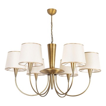 Kædeophængt lysekrone PARDO 6xE27/40W/230V guld/creme
