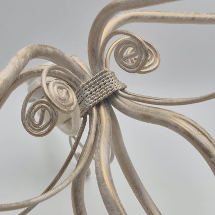 Kædeophængt lysekrone RETRO II 5xE27/60W/230V hvid patina