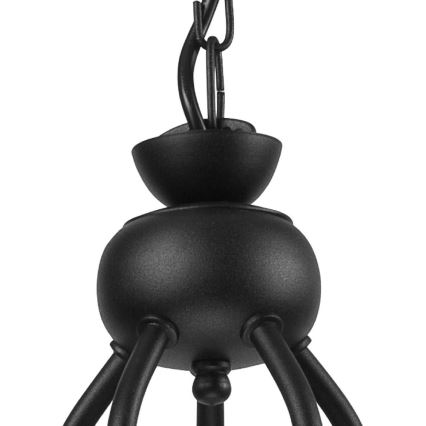 Kædeophængt lysekrone RETRO II 5xE27/60W/230V mat sort