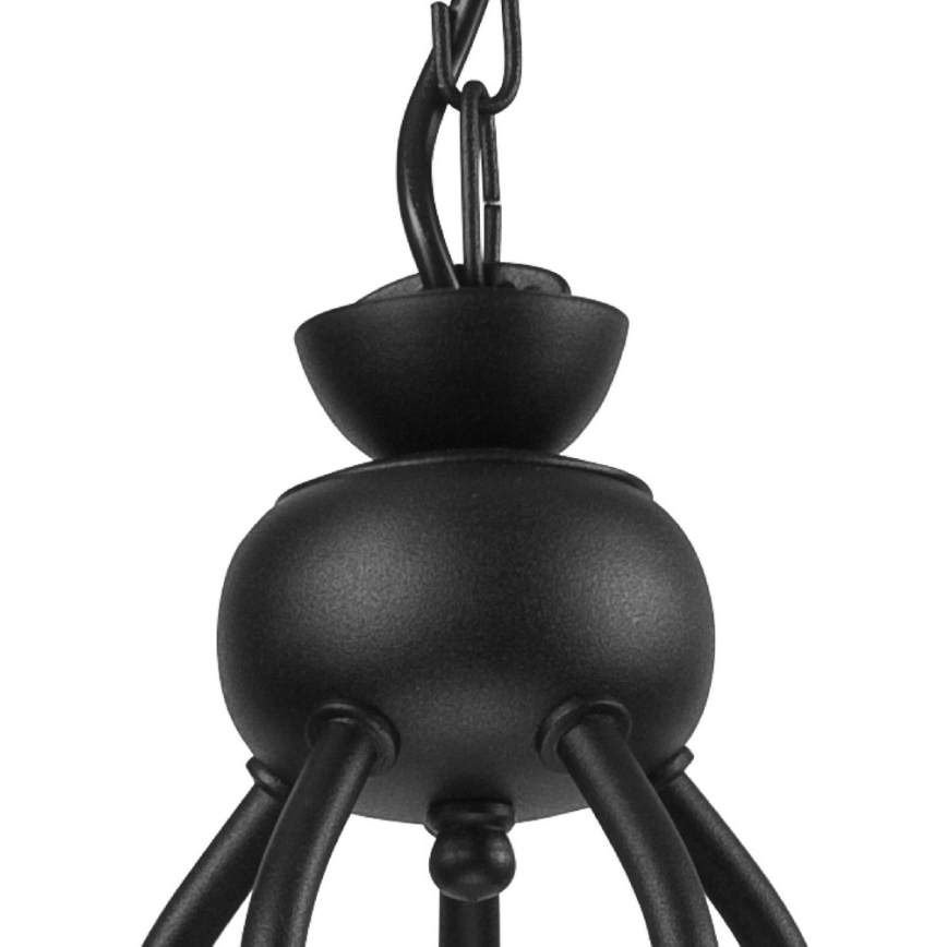 Kædeophængt lysekrone RETRO II 5xE27/60W/230V mat sort