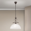 Kædeophængt lysekrone RULA 1xE27/40W/230V Ø 35 cm hvid/bronze