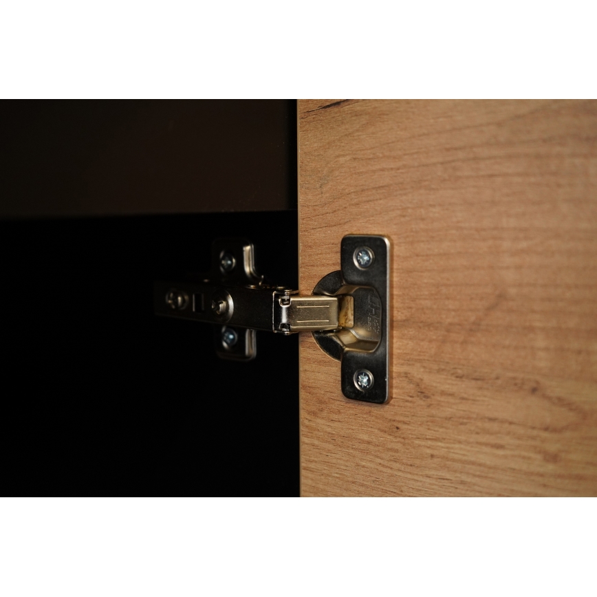 Køkkenblok MARINA 180 cm eg craft/højglans sort