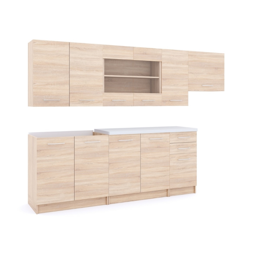 Køkkenblok MARISA 260 cm, Sonoma-eg