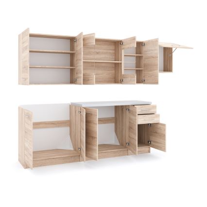 Køkkenblok MARISA 260 cm, Sonoma-eg
