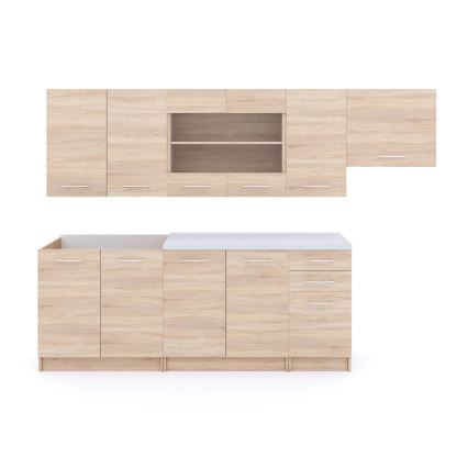 Køkkenblok MARISA 260 cm, Sonoma-eg