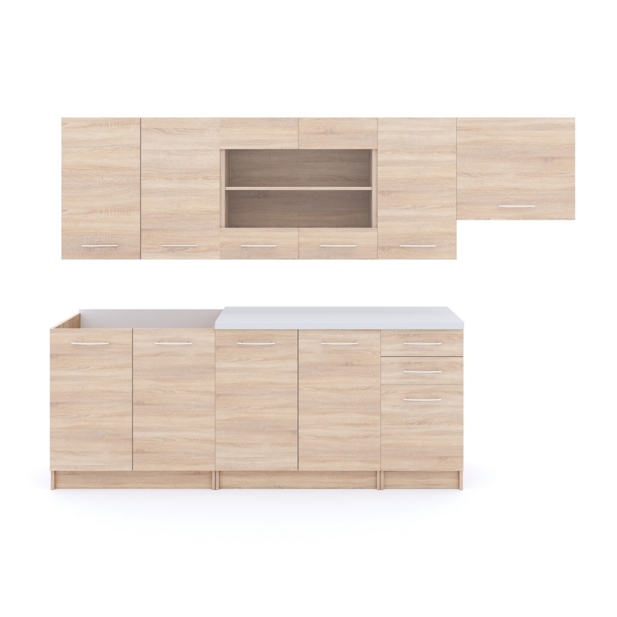 Køkkenblok MARISA 260 cm, Sonoma-eg