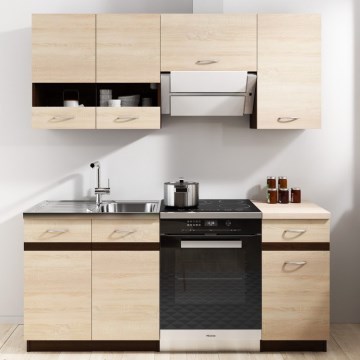 Køkkenblok VALERIA 180 cm brun/sonoma-eg