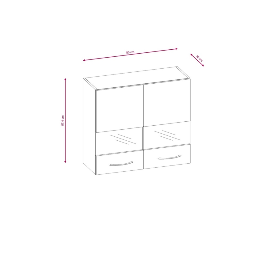 Køkkenblok VALERIA 180 cm brun/sonoma-eg