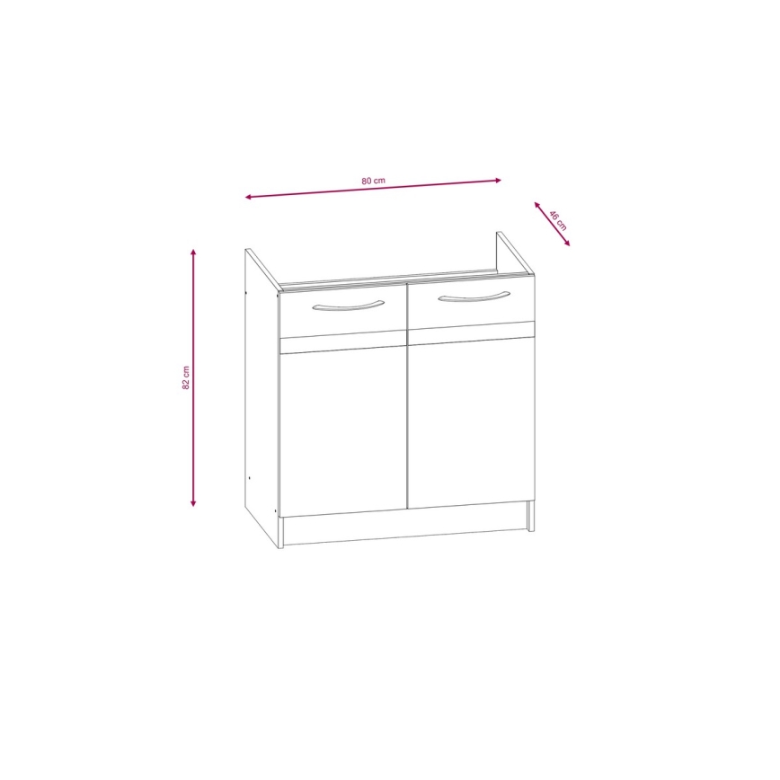 Køkkenblok VALERIA 180 cm brun/sonoma-eg