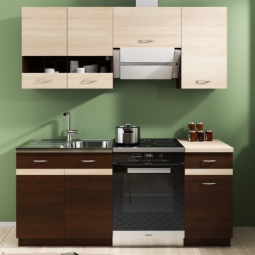 Køkkenblok VALERIA 180 cm sonoma-eg/brun