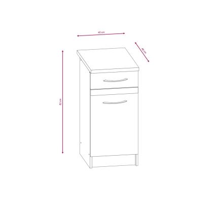 Køkkenblok VALERIA 240 cm brun/sonoma-eg