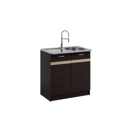 Køkkenblok VALERIA 240 cm sonoma-eg/brun