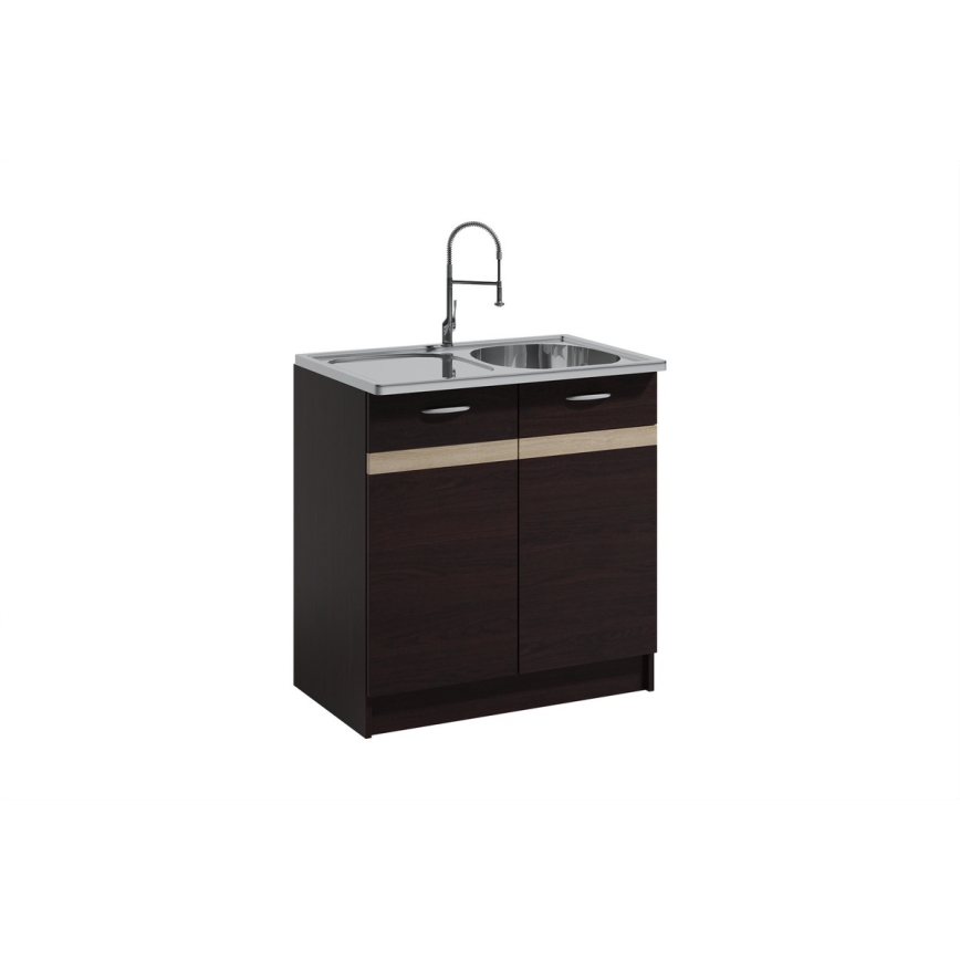 Køkkenblok VALERIA 240 cm sonoma-eg/brun