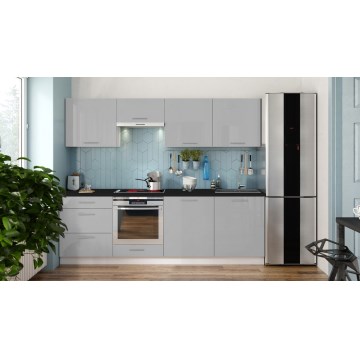 Køkkenbord CELESTE 240 cm blank grå