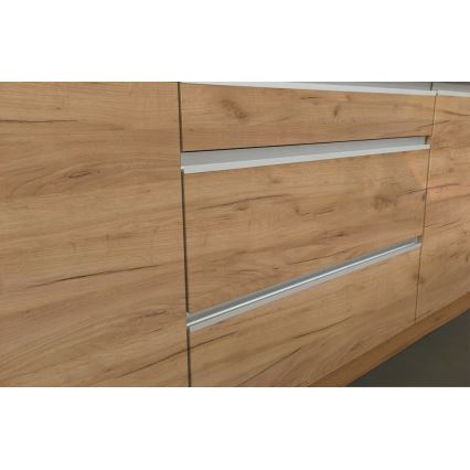 Køkkenmodul MARINA 240 cm craft-eg/højglans hvid