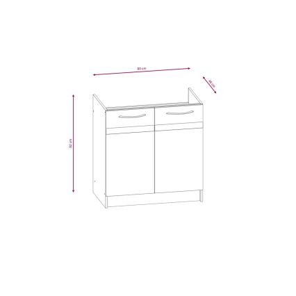 Køkkenmodul VALERIA 240 cm i sonoma-eg/brun
