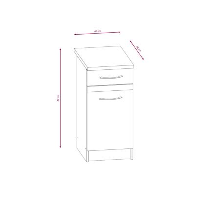 Køkkenmodul VALERIA 240 cm i sonoma-eg/brun