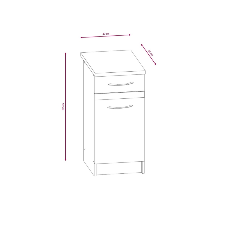 Køkkenmodul VALERIA 240 cm i sonoma-eg/brun