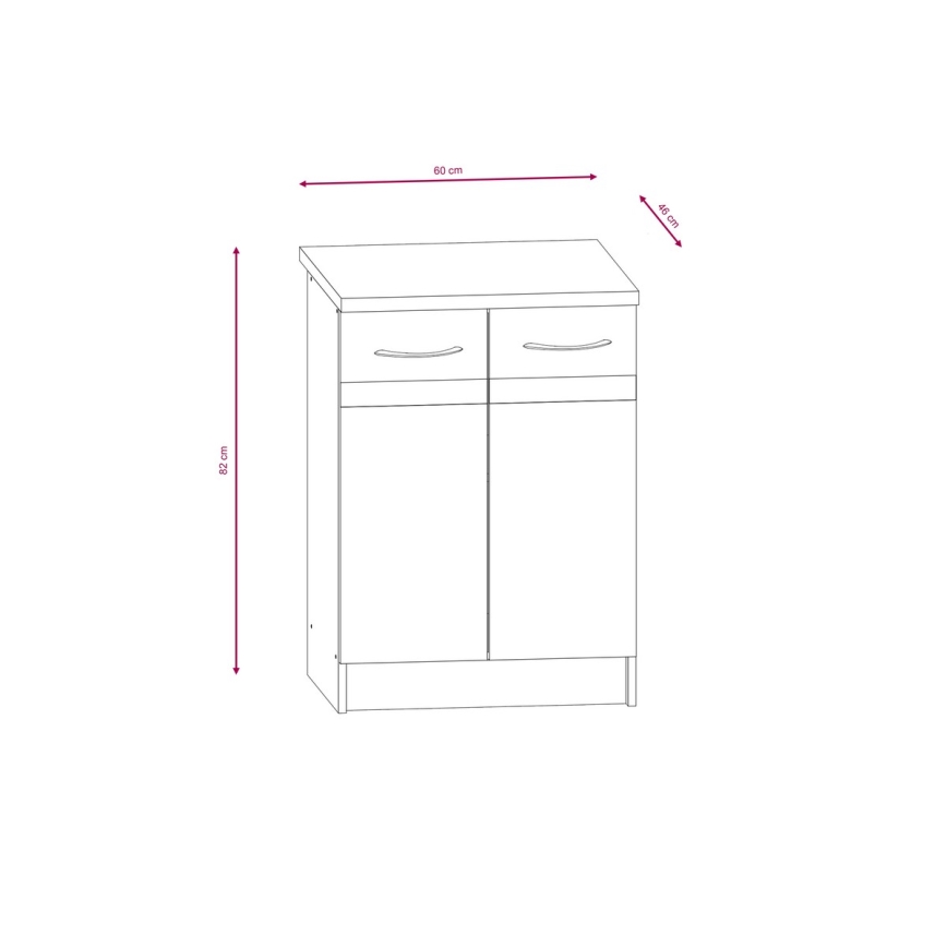Køkkenmodul VALERIA 240 cm i sonoma-eg/brun