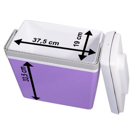 Køleboks 23 l 55W/12V/230V lilla/hvid