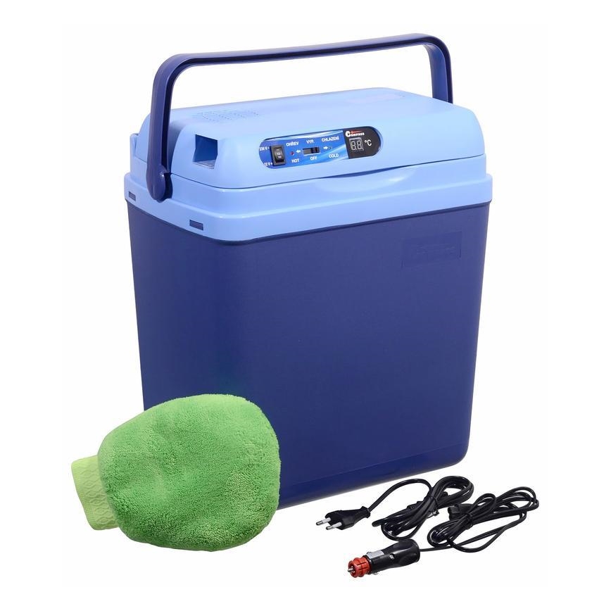 Køleboks med display 48W/230/12V 25 l blå