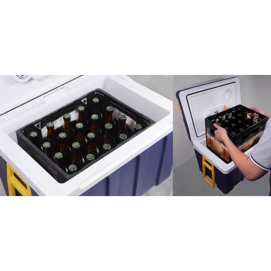 Køleboks på hjul 60W/230/12V 50 l blå/gul