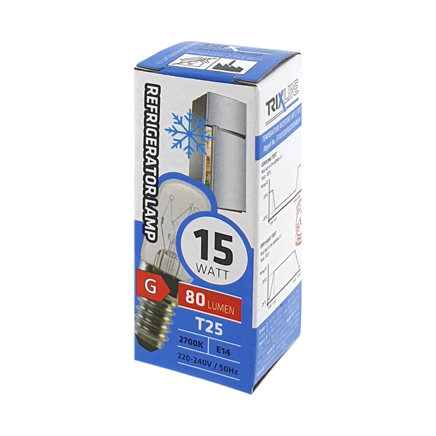 Køleskabspære T25 E14/15W/230V 2700K